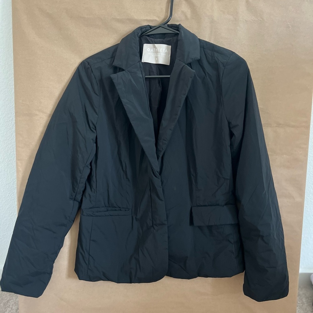 Athleta Women's Black Puffer Blazer